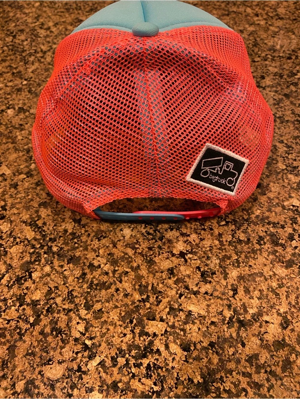 Big Truck  Kids Light Blue Front with Coral Mesh Trucker Hat
